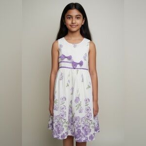 Sunny Fashion little girls, 100% cotton sleeveless dress 11/12. Excellent Cond